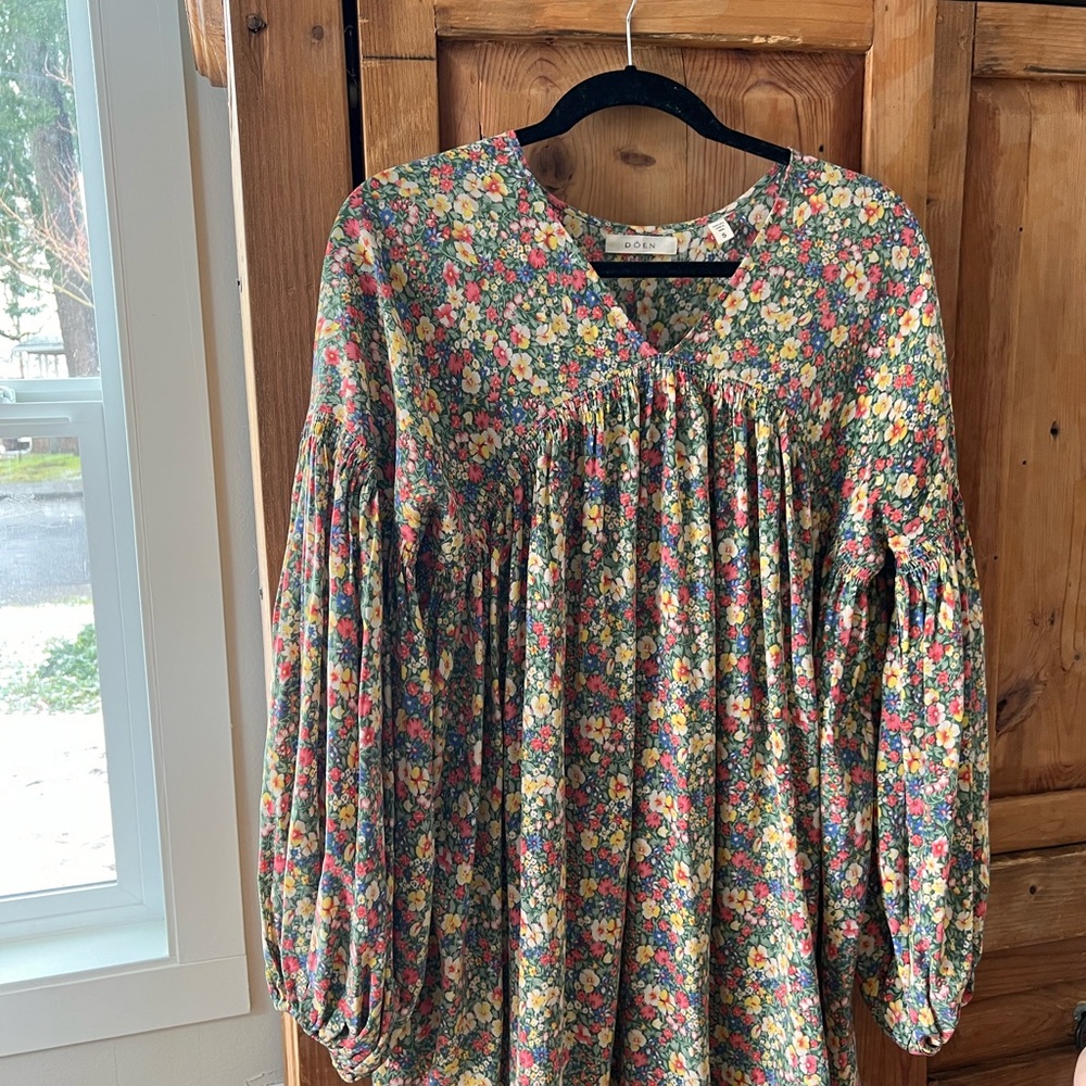 Doen Floral Silk Mini Dress